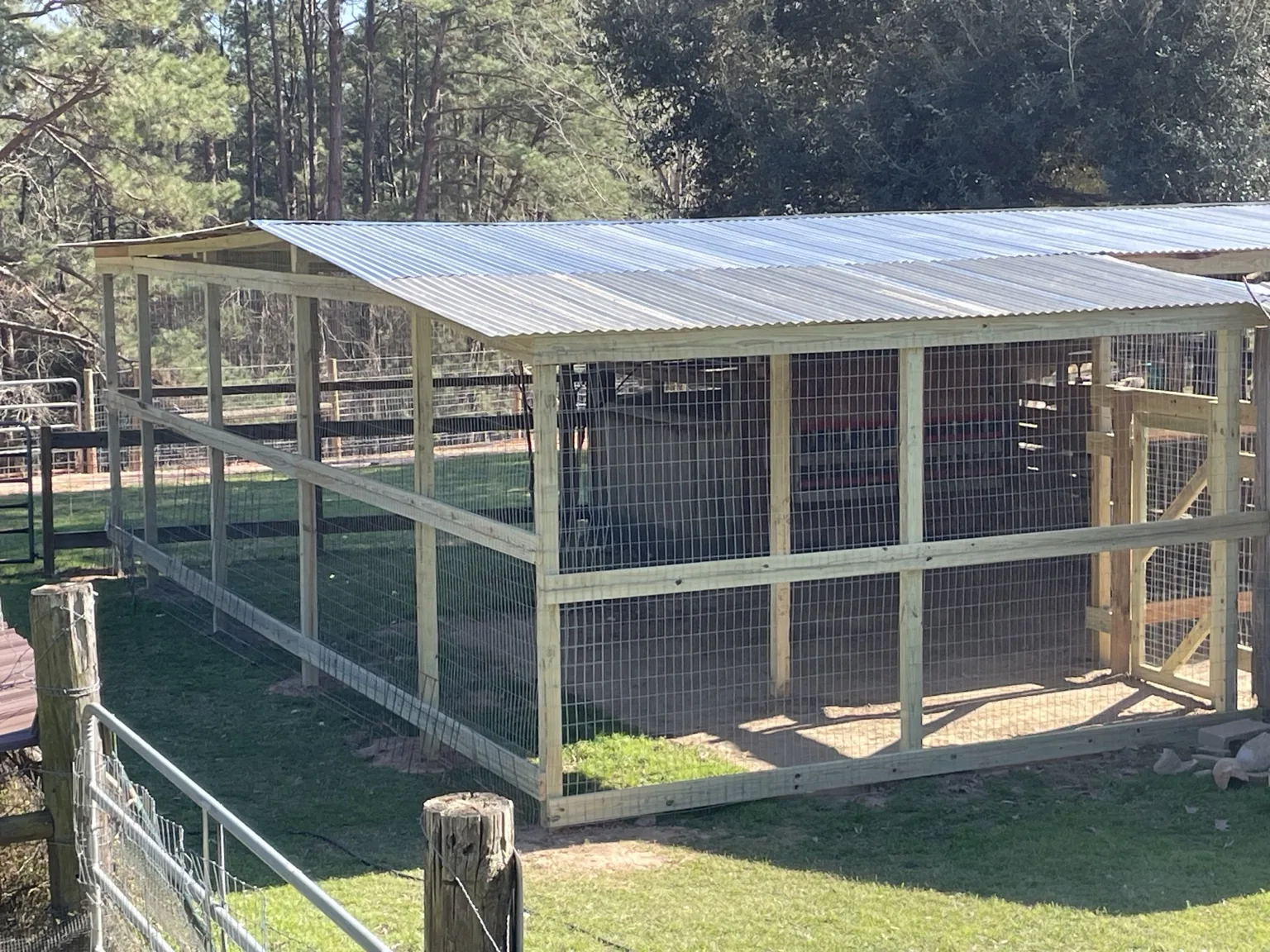 Covered animal pen built by Davco Designz