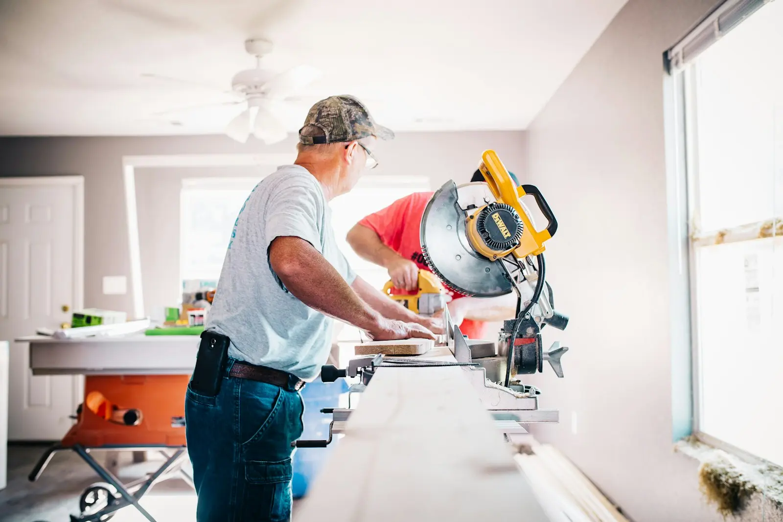 Residential remodeling work underway inside a home
